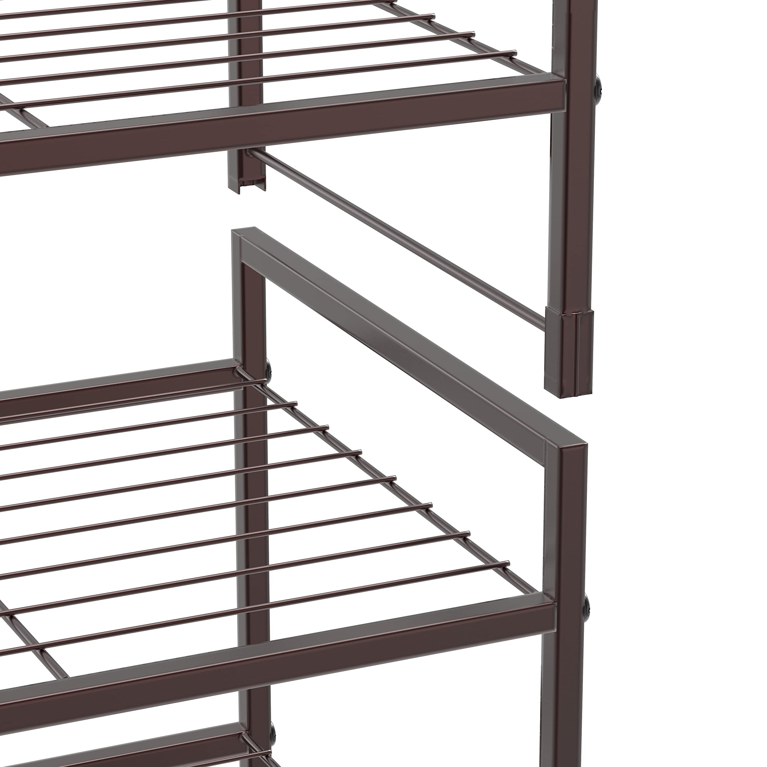 Simple Houseware 3-Tier Stackable Shoes Rack, bronze in closet for organized footwear