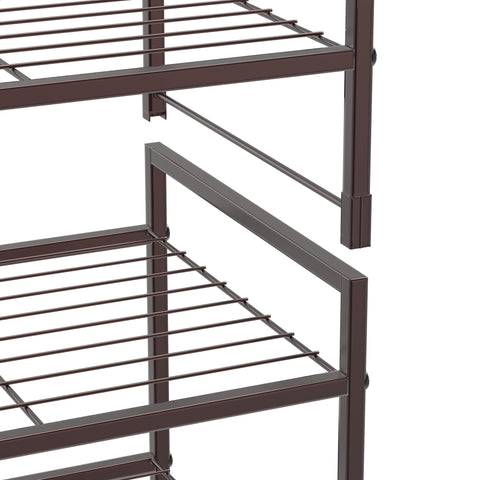 Simple Houseware 3-Tier Stackable Shoes Rack, bronze in closet for organized footwear