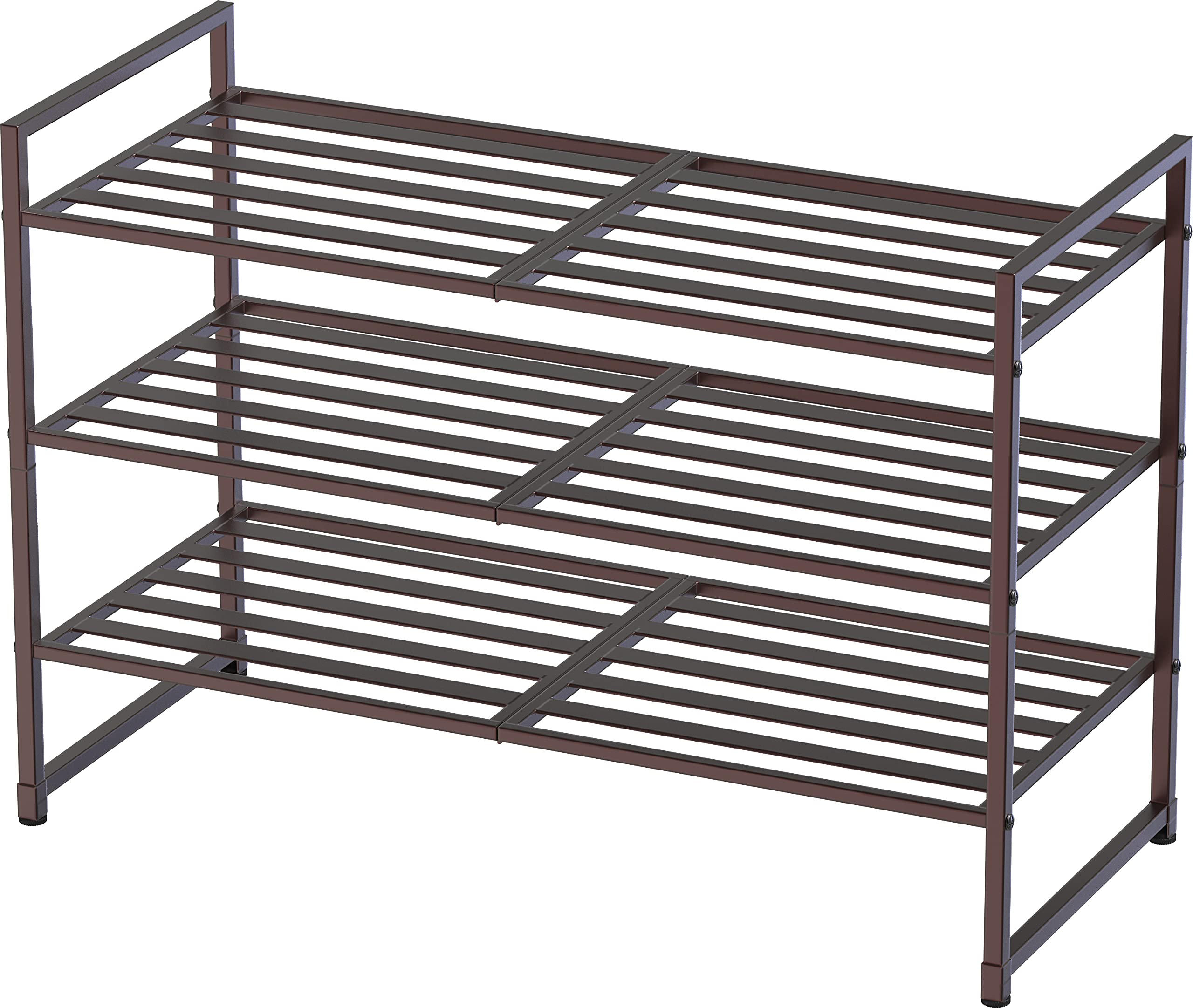Simple Houseware 3-tier bronze shoe rack keeps entryway organized.