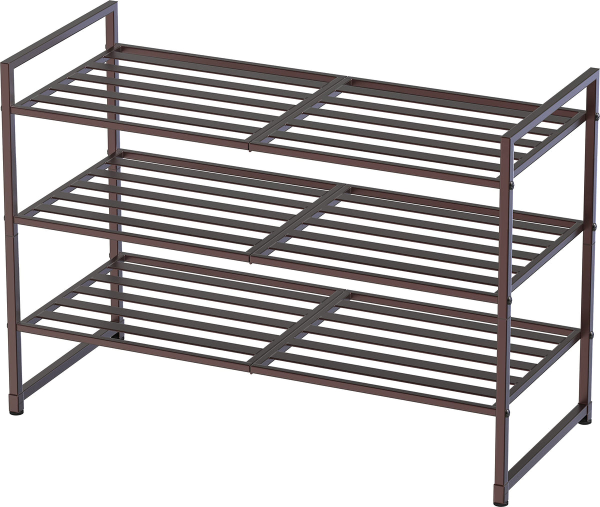 Simple Houseware 3-tier bronze shoe rack keeps entryway organized.