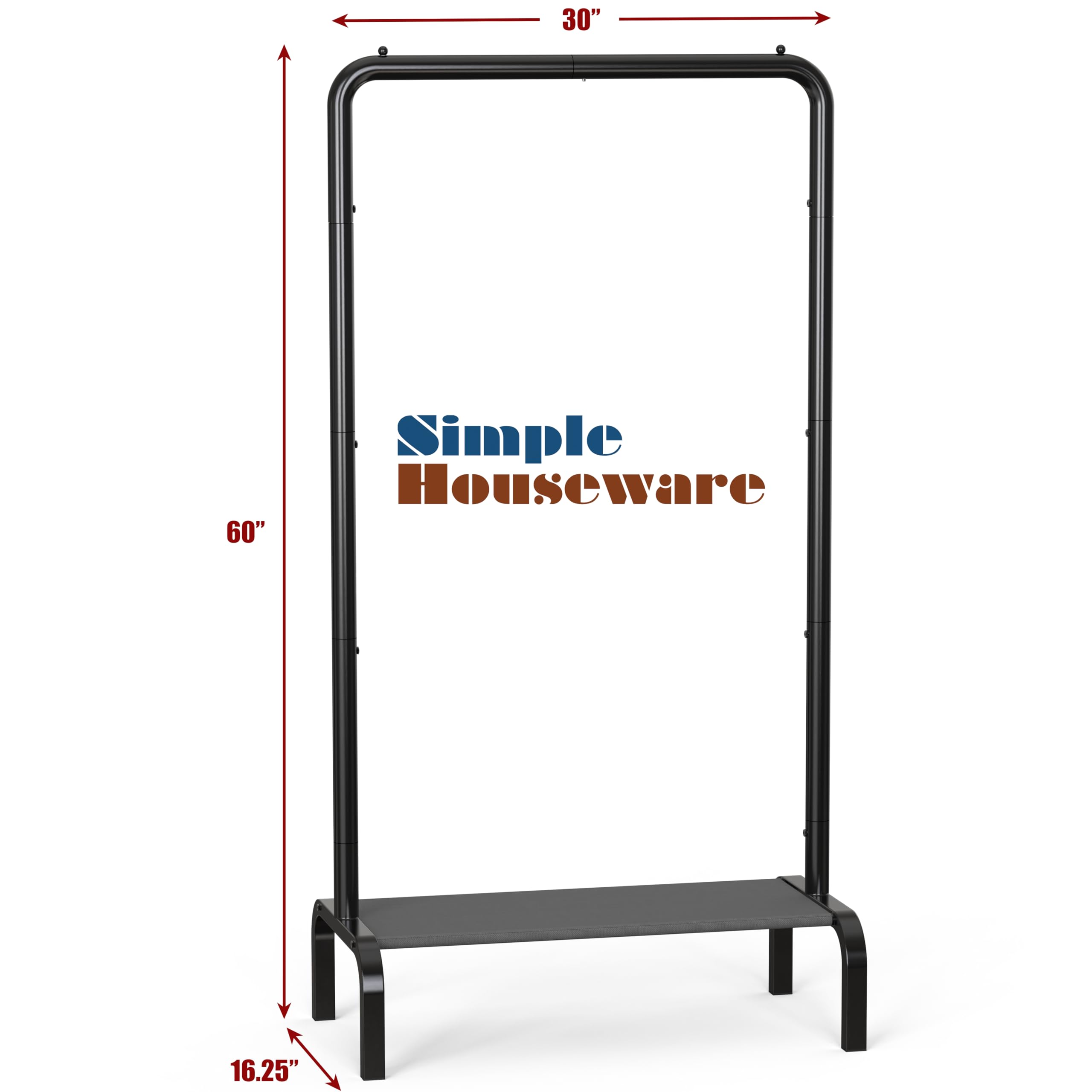 Simple Houseware 30in narrow rack side view demonstrating slim profile for entryways