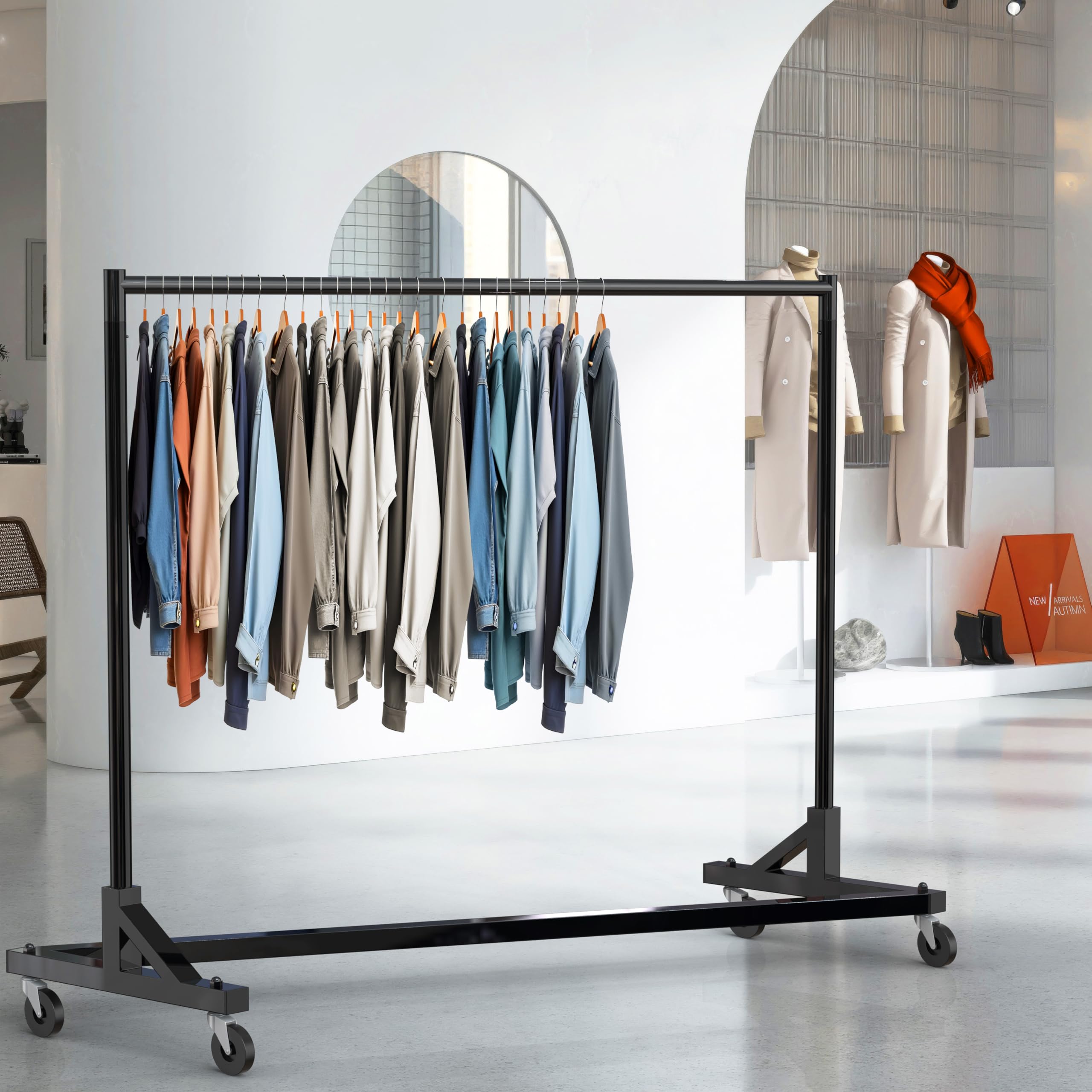 Simple Houseware 3-inch swivel casters roll smoothly and lock for stability.