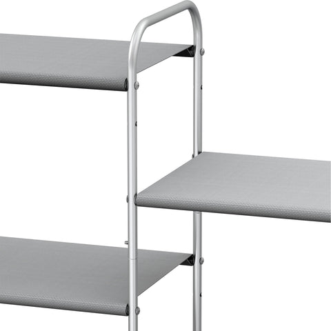 Simple Houseware 4-Tier Shoe Rack grey ideal for dorm room organization.