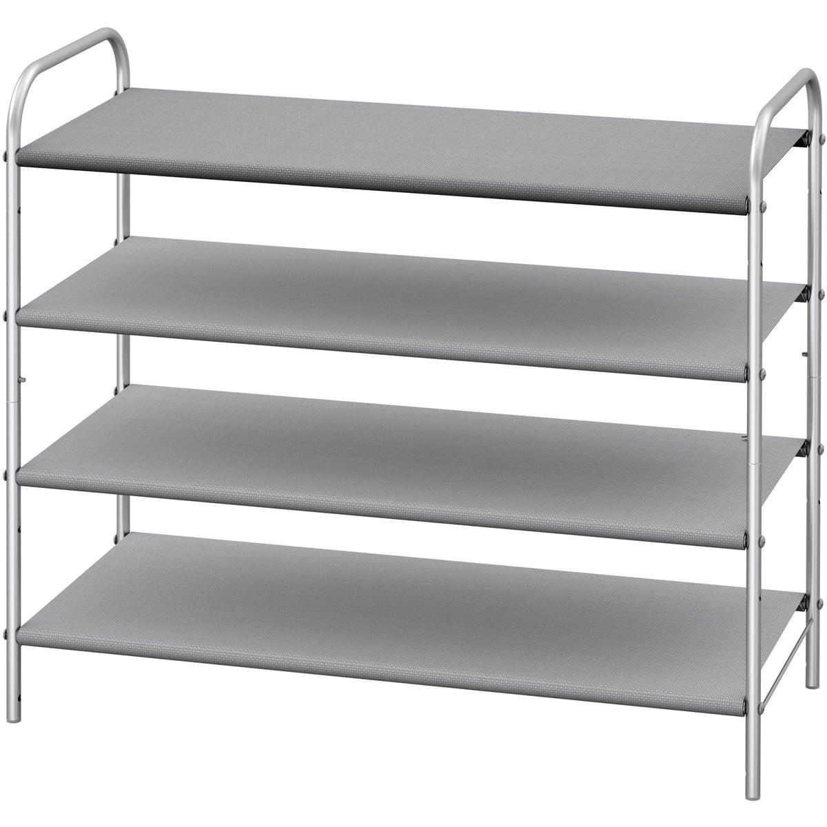Simple Houseware 4-Tier Shoe Rack grey front view shows organized entryway storage.