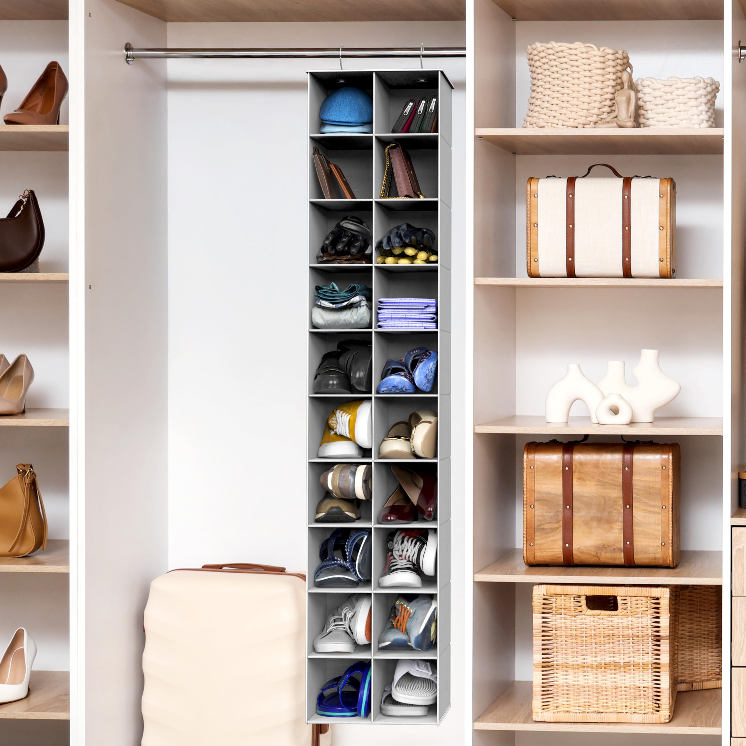 Simple Houseware 5-inch cubbies optimize space for sneakers and flats.