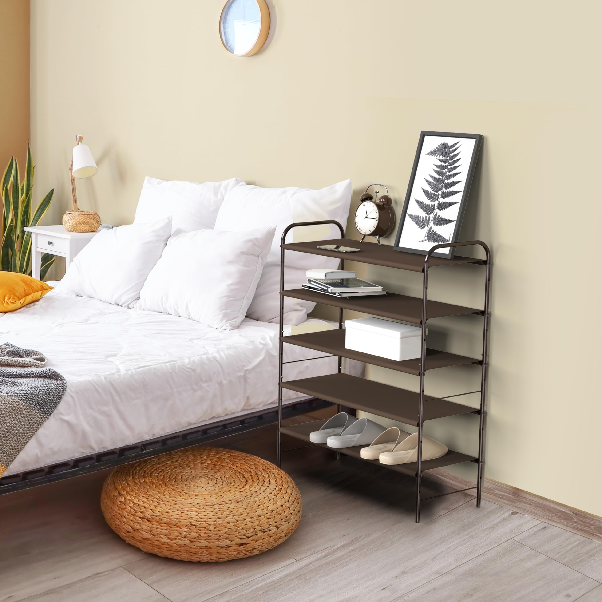 Simple Houseware bronze rack fits entryways, closets, dorms for organized living spaces.