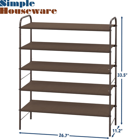 Simple Houseware bronze shoe rack side view demonstrates slim profile for tight spaces.