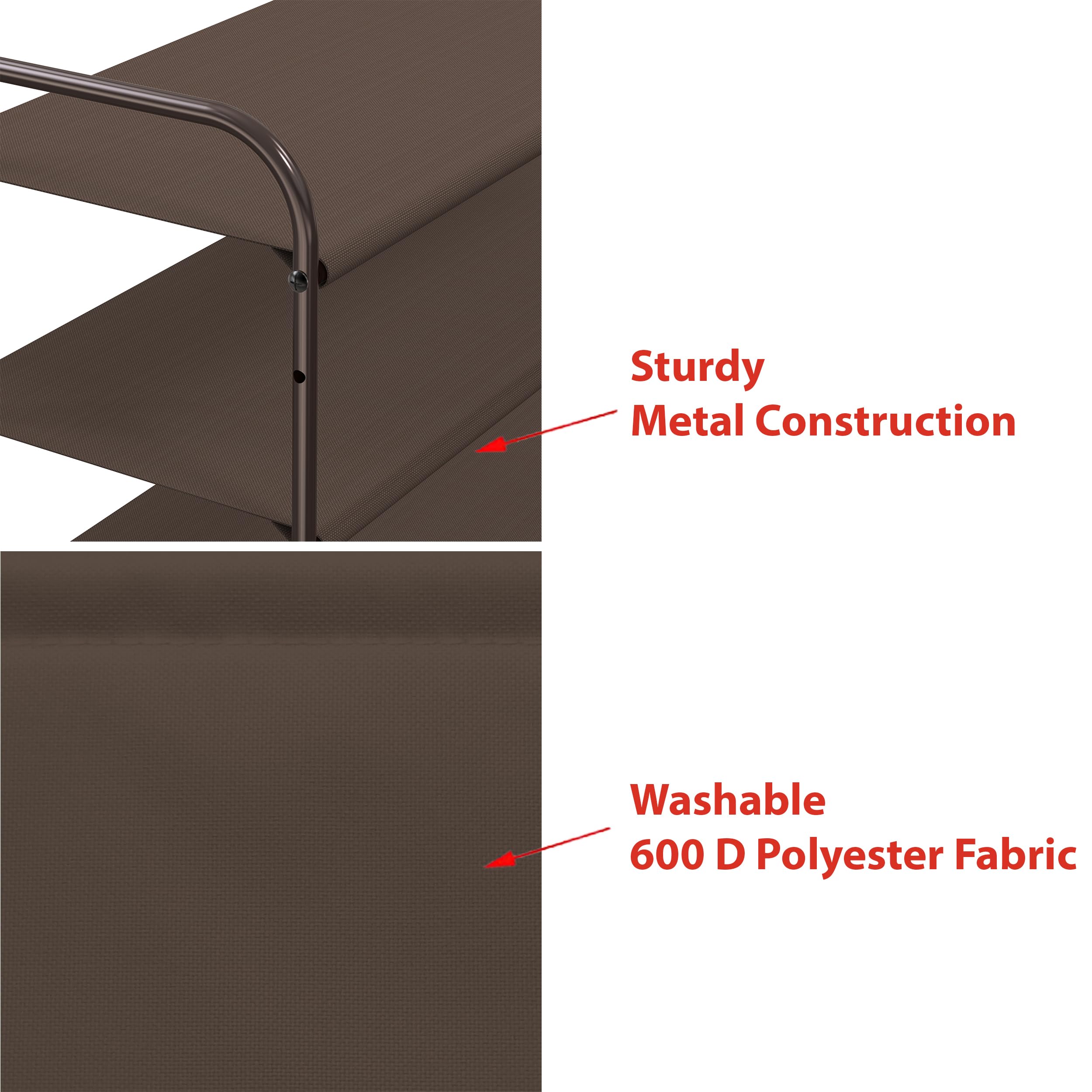 Simple Houseware washable fabric cover keeps shelves clean between uses.
