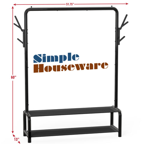 Simple Houseware 52-inch rack black finish adds a sleek, scratch-resistant look.