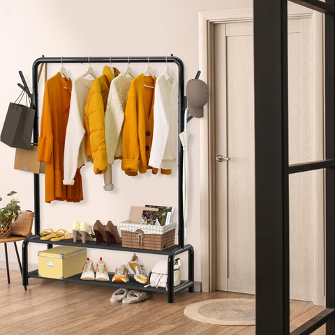 Simple Houseware 52-inch rack dimensions 13D x 52W x 60H fit in tight spaces.
