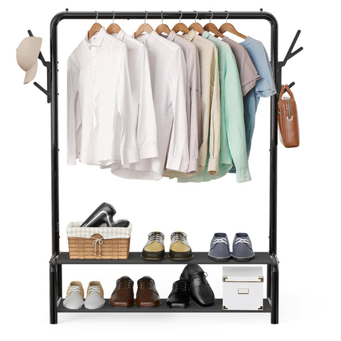 Simple Houseware 52-inch rack in a room helps organize belongings efficiently.