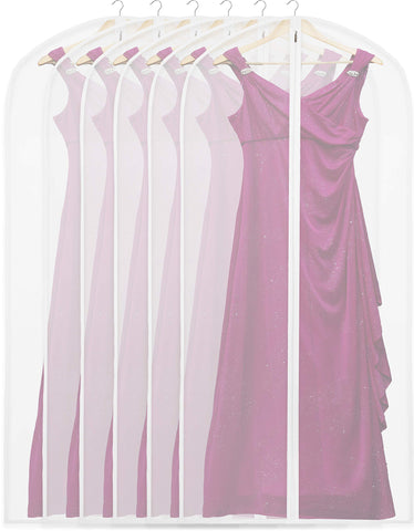 Simple Houseware 60-inch clear garment bag for suits keeps outfits dust-free.