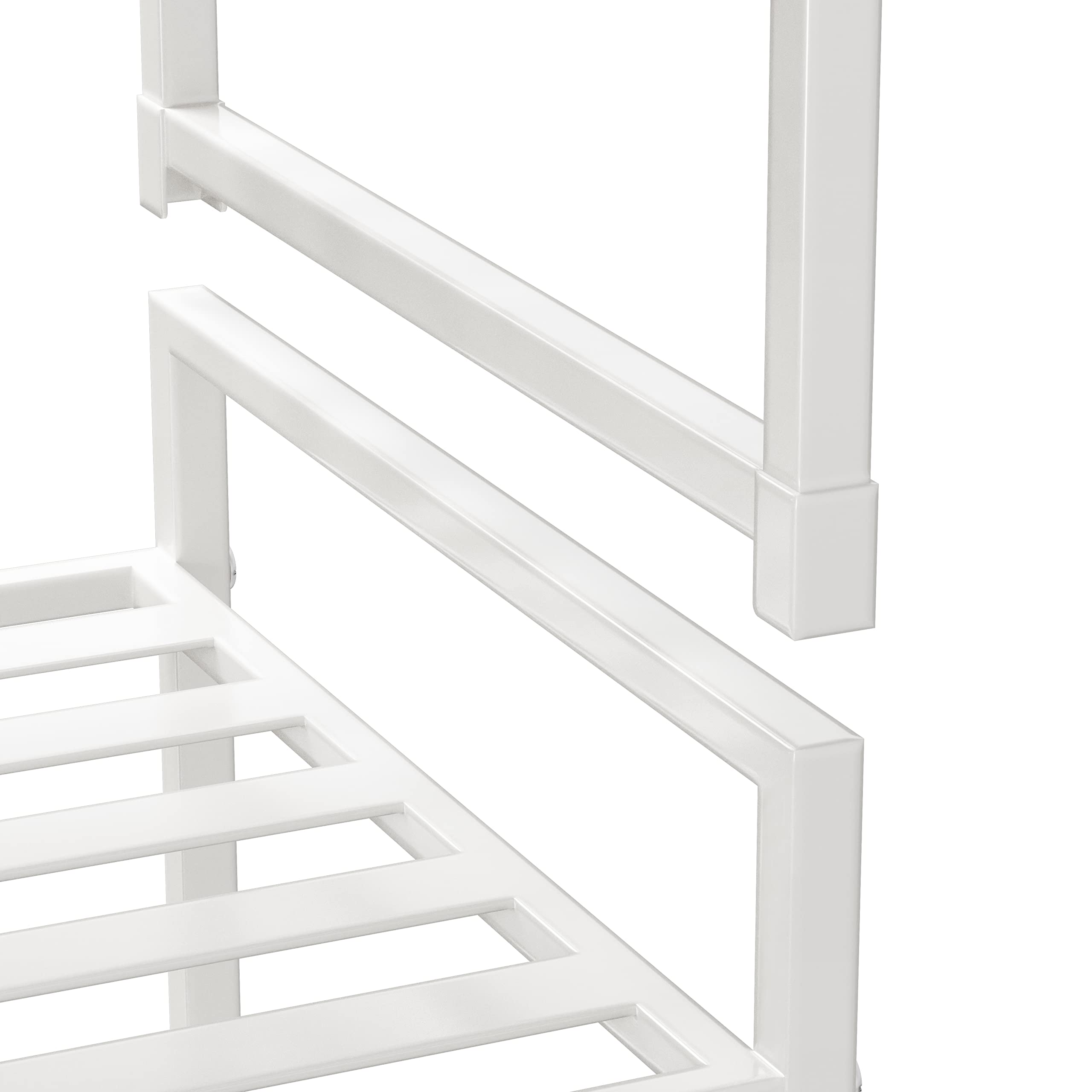 Simple Houseware 9-pairs-per-rack capacity helps keep footwear organized.