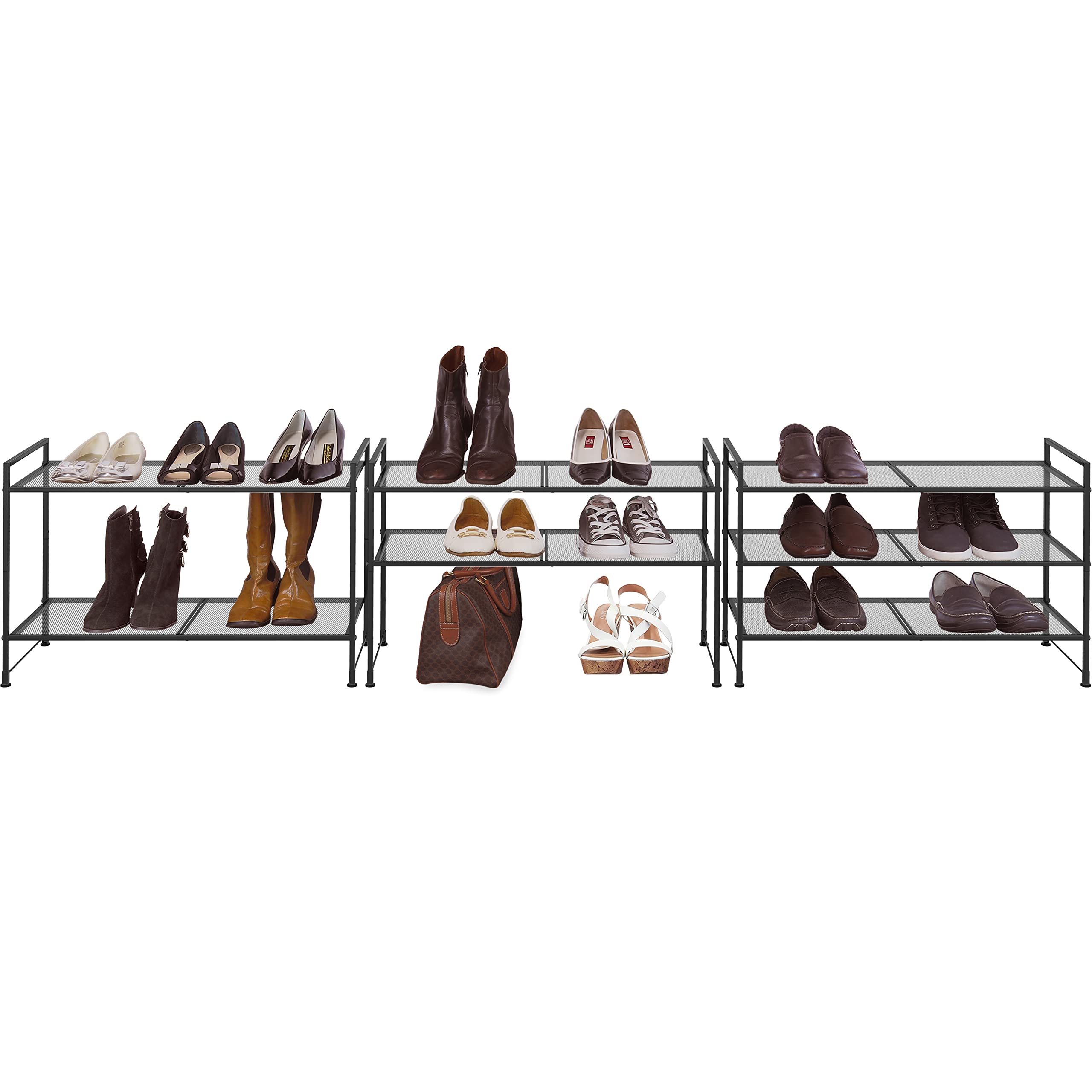 Simple Houseware 9-pairs-per-rack image highlights efficient footwear organization.