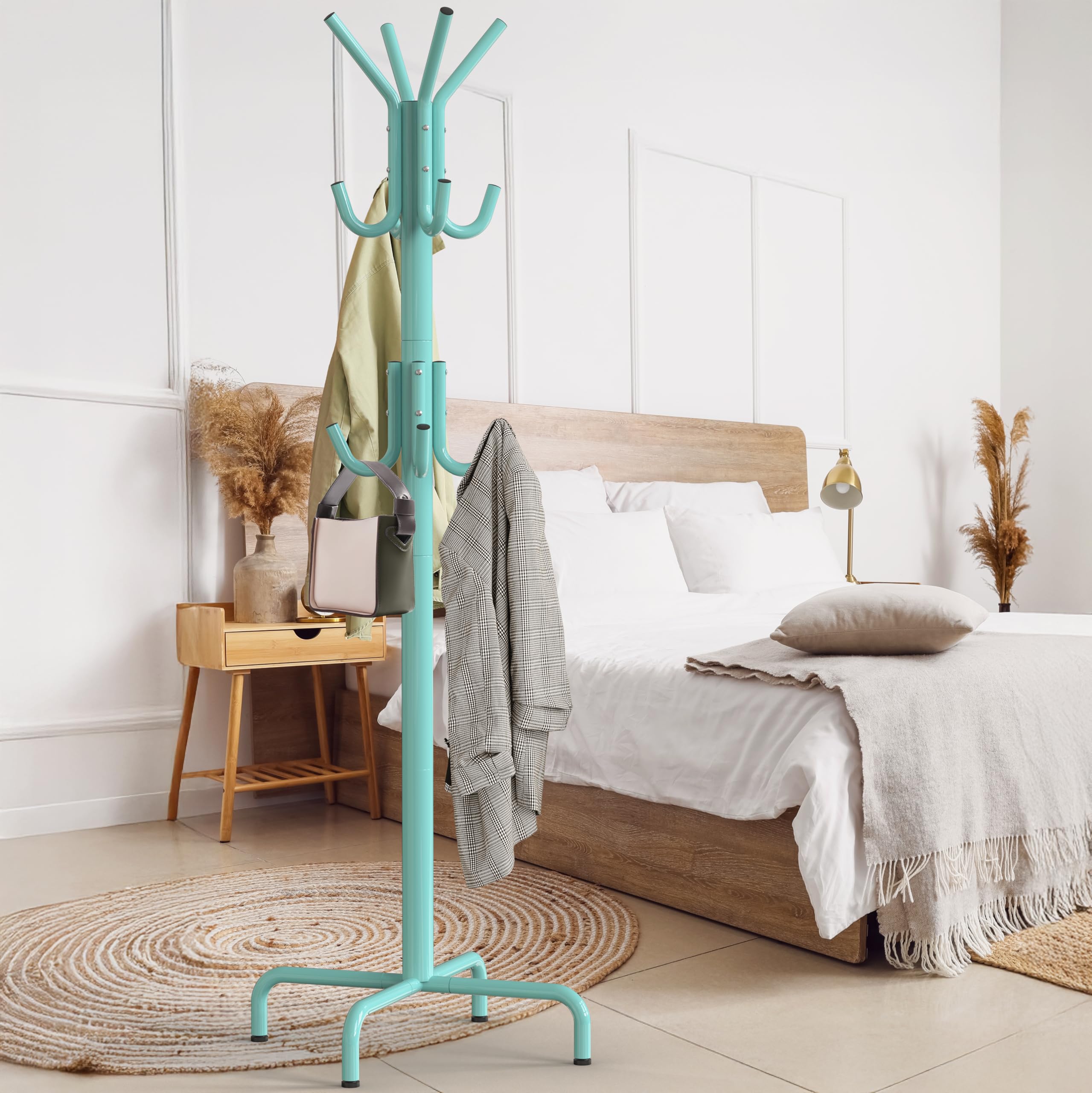 Simple Houseware adjustable glides help level the rack on uneven surfaces for steady use.
