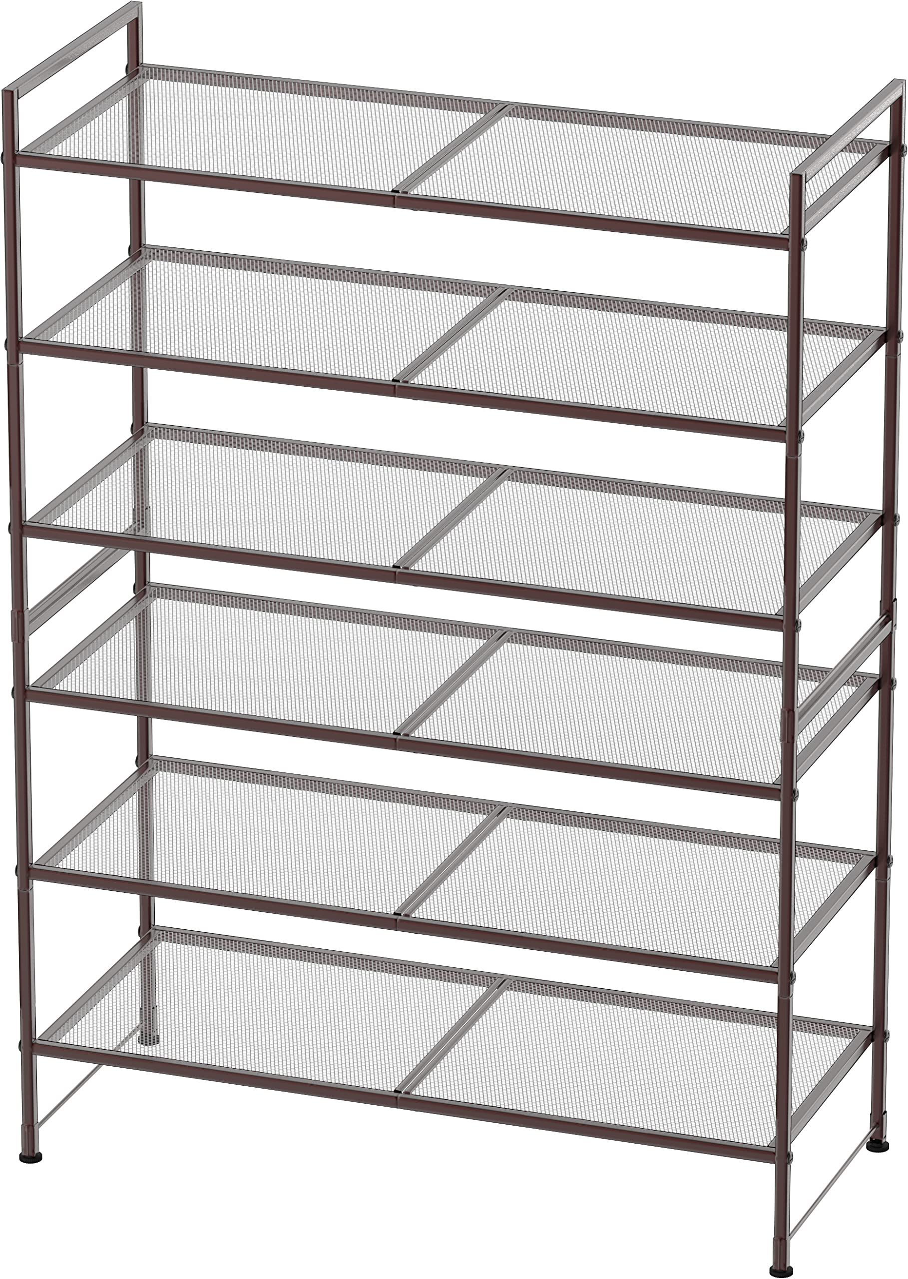 Simple Houseware Bronze mesh shoe rack used for compact storage in small spaces