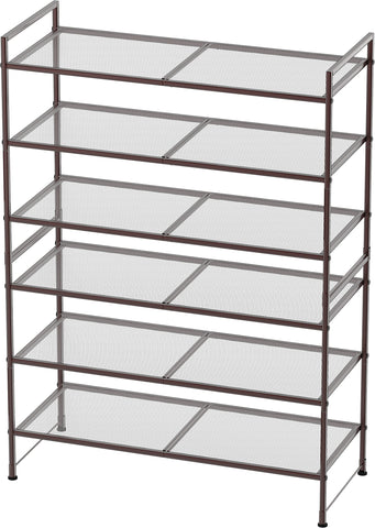 Simple Houseware Bronze mesh shoe rack used for compact storage in small spaces