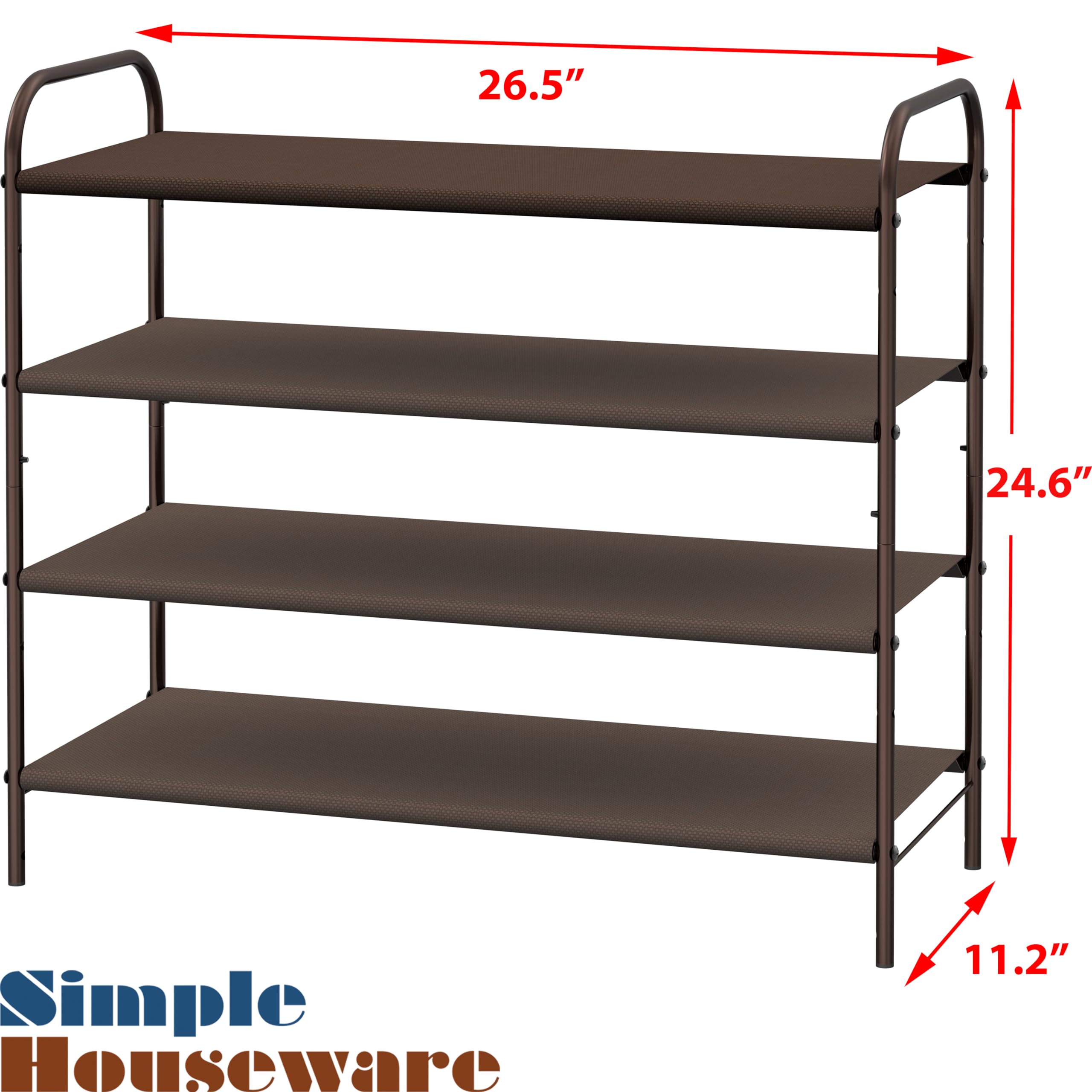 Simple Houseware 4-Tier Rack with removable panels for adaptable storage.