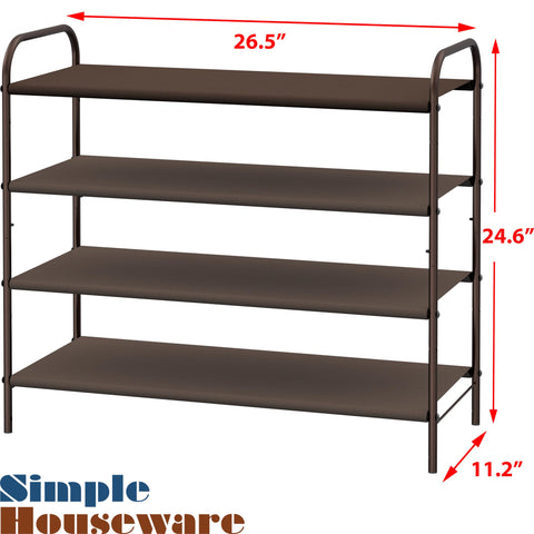 Simple Houseware 4-Tier Rack with removable panels for adaptable storage.