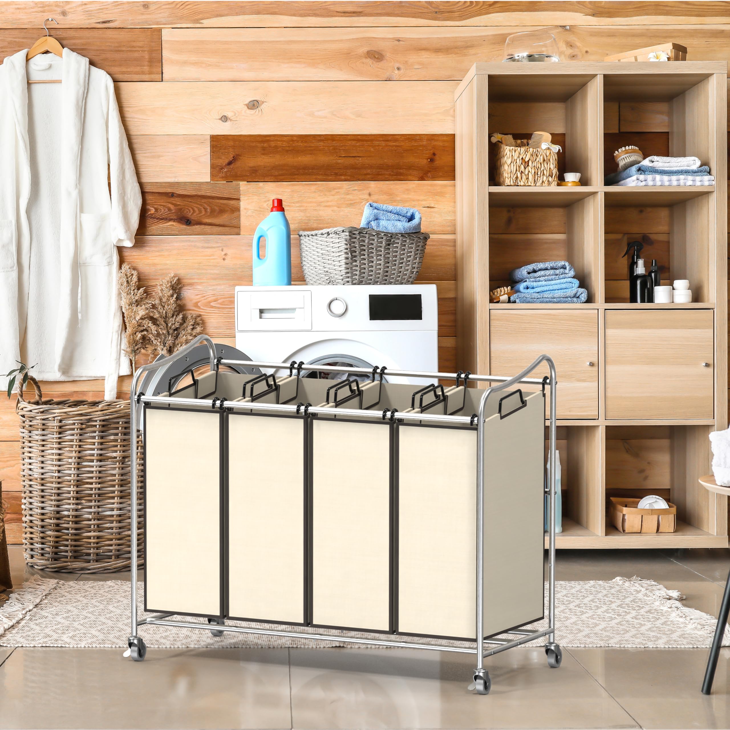 Simple Houseware casters with brakes enable stable movement and secure stops.