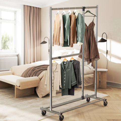 Simple Houseware chrome finish frame adds sleek style and sturdy support.