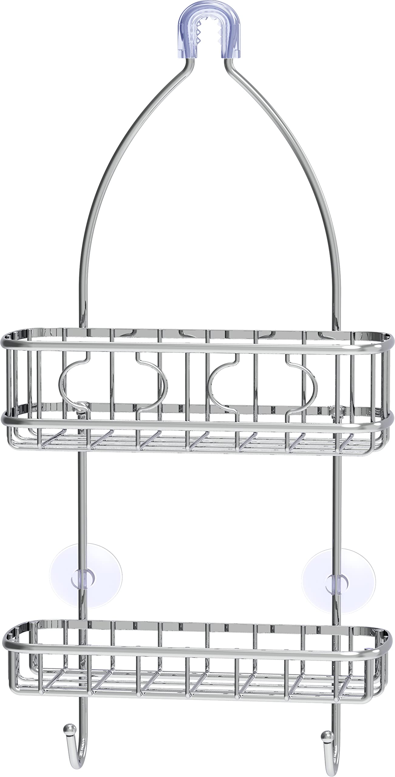 Simple Houseware chrome finish caddy with non-slip grip for stable placement.