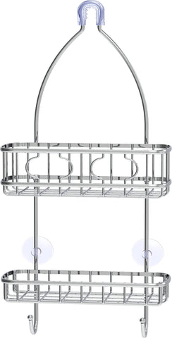 Simple Houseware chrome finish caddy with non-slip grip for stable placement.