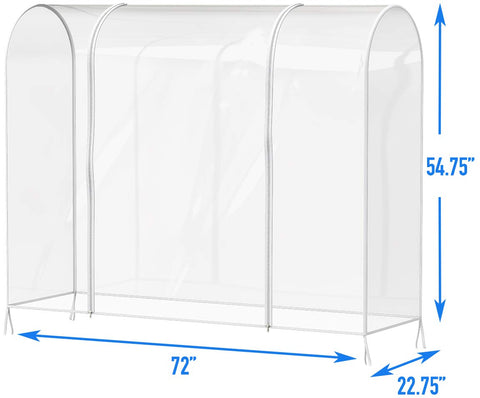 Simple Houseware cover dimensions 72l x 22.75w x 54.75h fit most racks