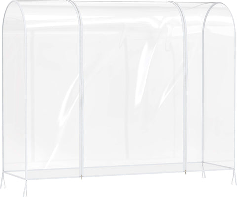 Simple Houseware clear garment rack cover designed for indoor and outdoor use