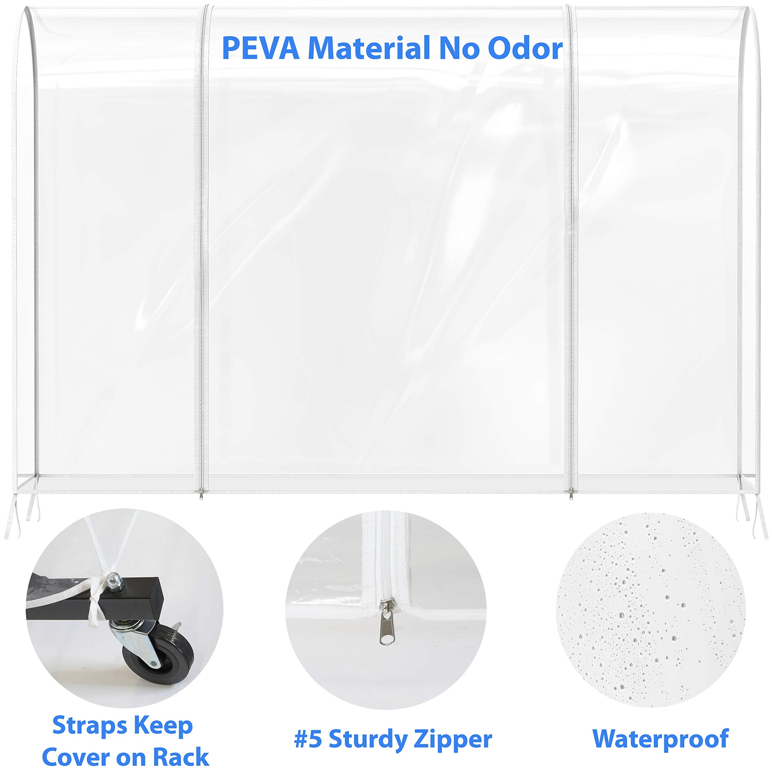 Simple Houseware clear garment rack cover waterproof to keep garments dry