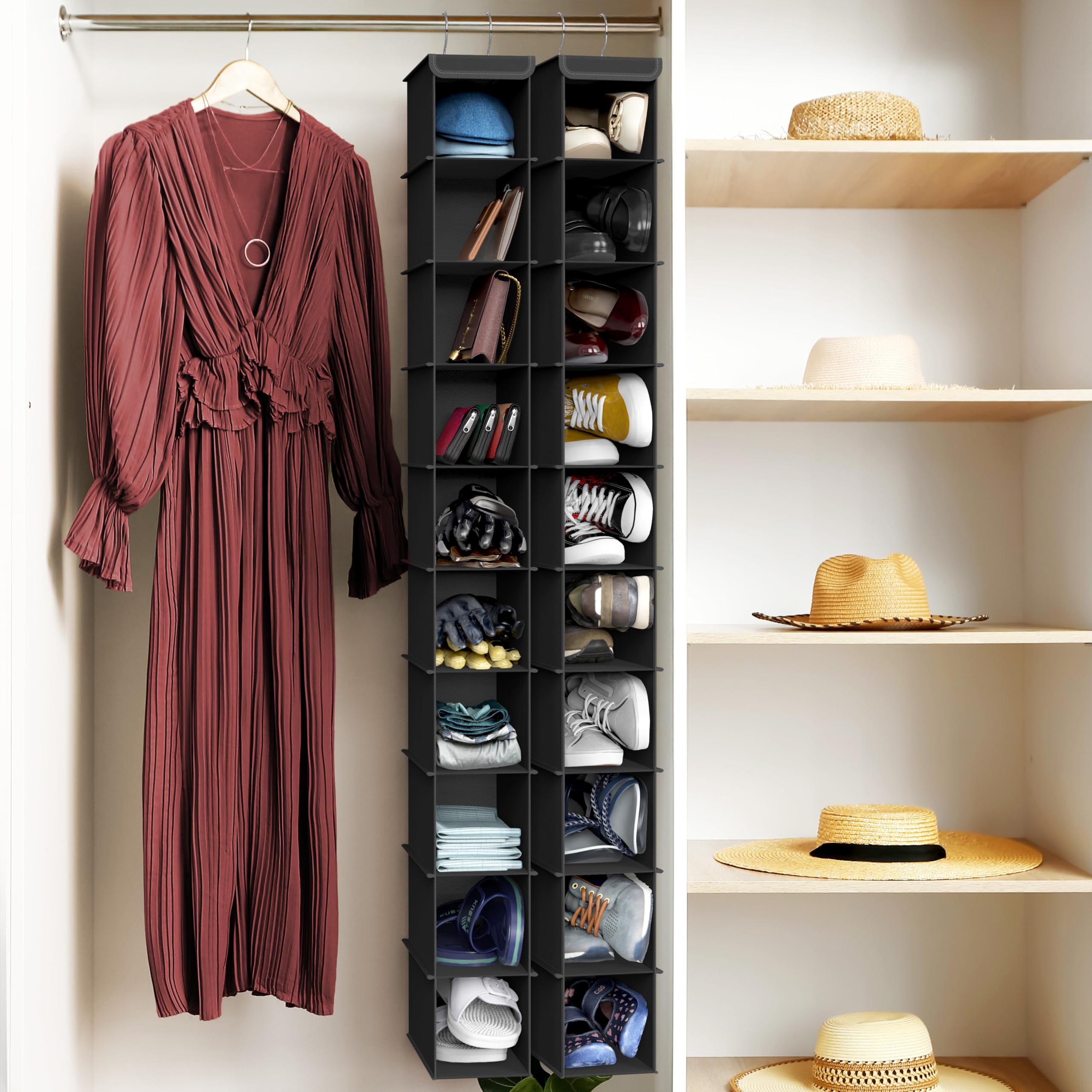Simple Houseware 2-pack saves closet space for seasonal items.