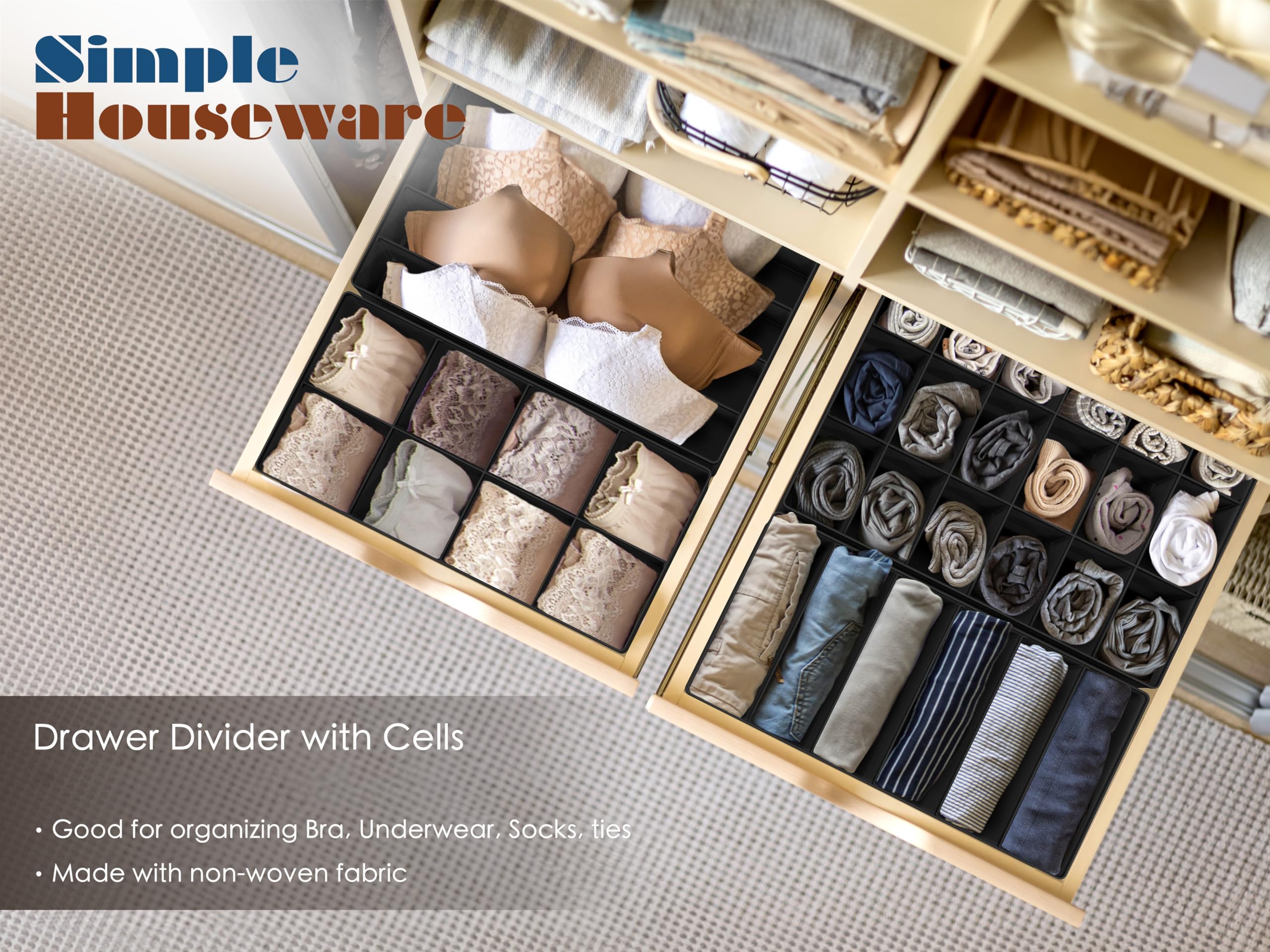 Simple Houseware 24-cell bin great for small accessories like socks