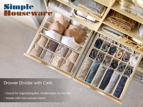 Simple Houseware 8-cell bin inside view ideal for ties and belts.