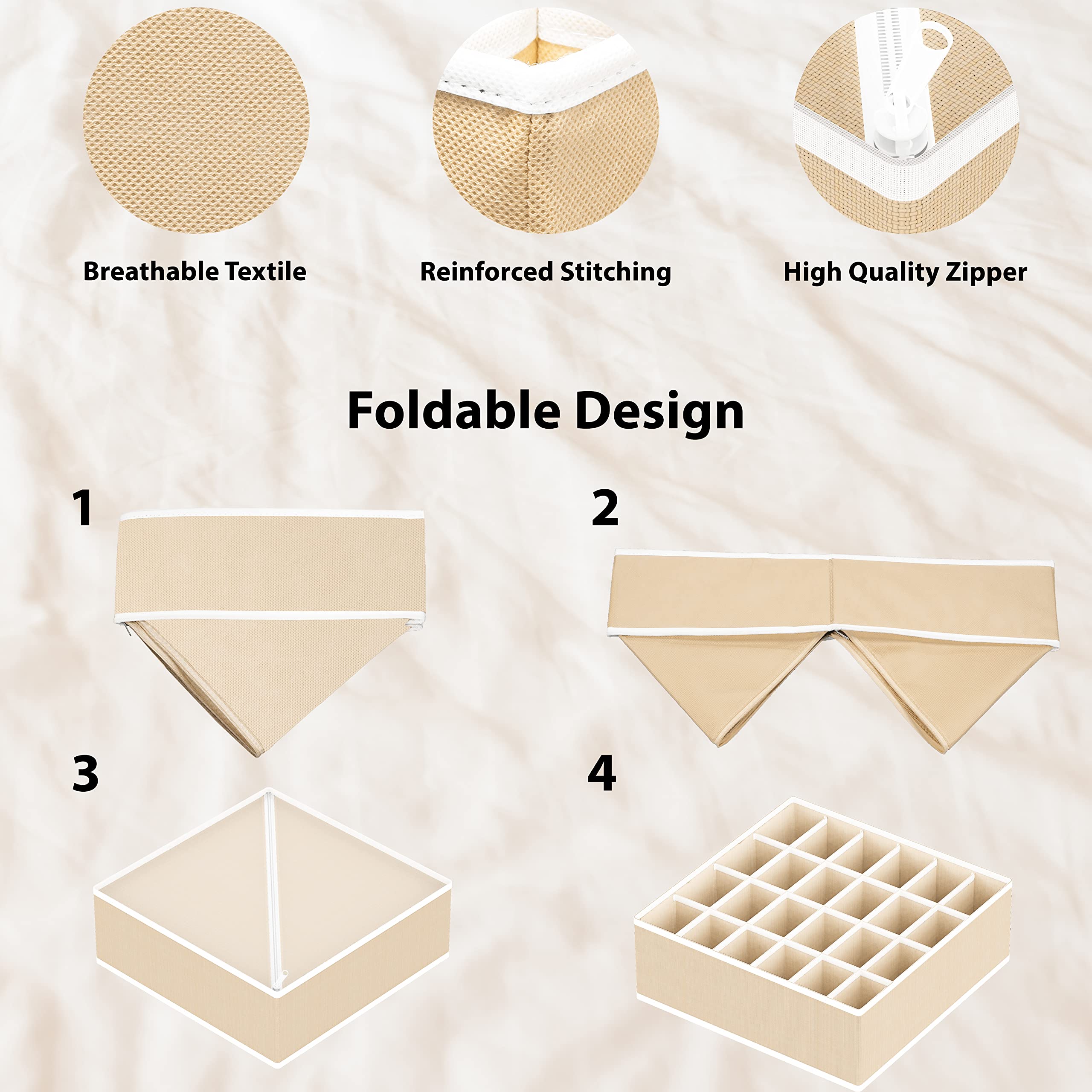 Simple Houseware 8-cell bin stores underwear and socks with clear access.
