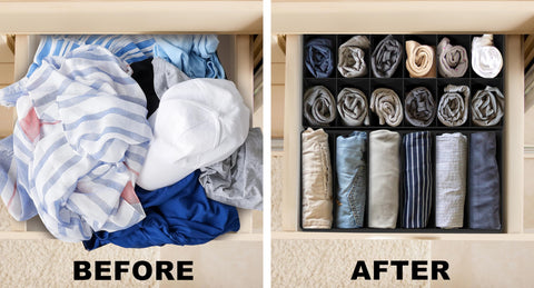 Simple Houseware drawer setup shows easy access to lingerie after laundry