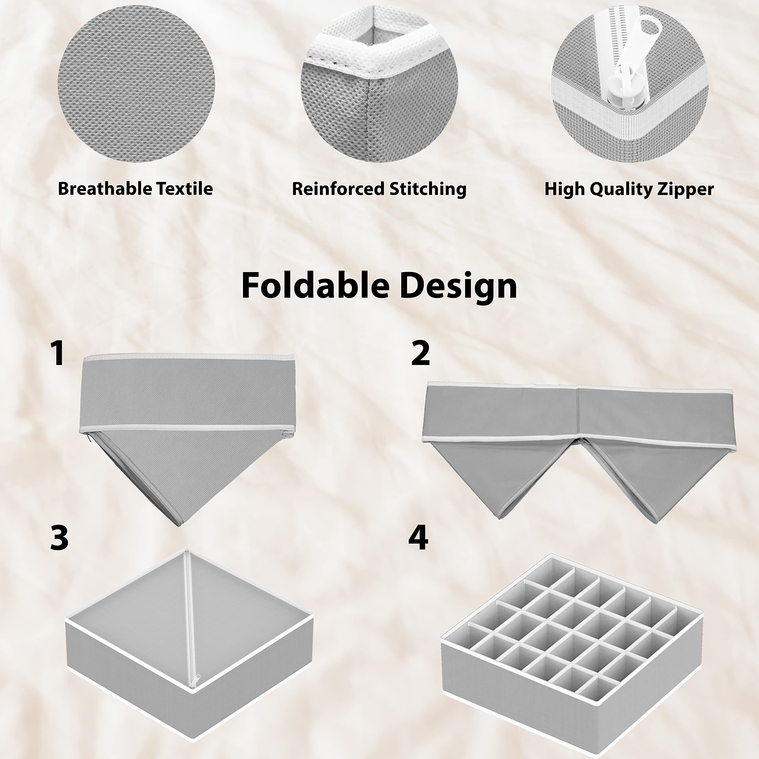 Simple Houseware organizer keeps underwear and socks separated for easy mornings.