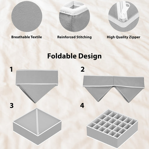 Simple Houseware organizer keeps underwear and socks separated for easy mornings.