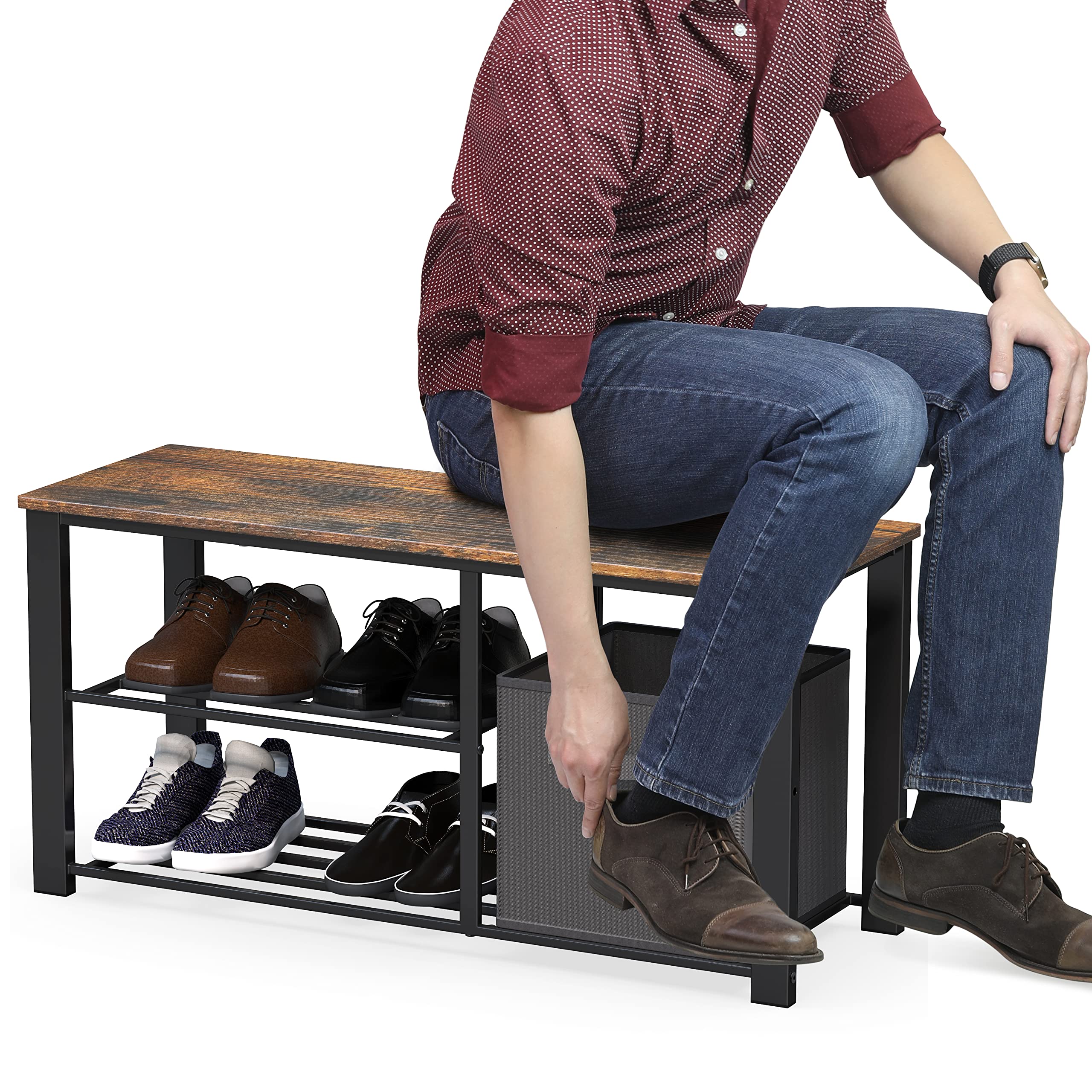 Simple Houseware dimensions 12d x 35w x 17h fits in narrow spaces.