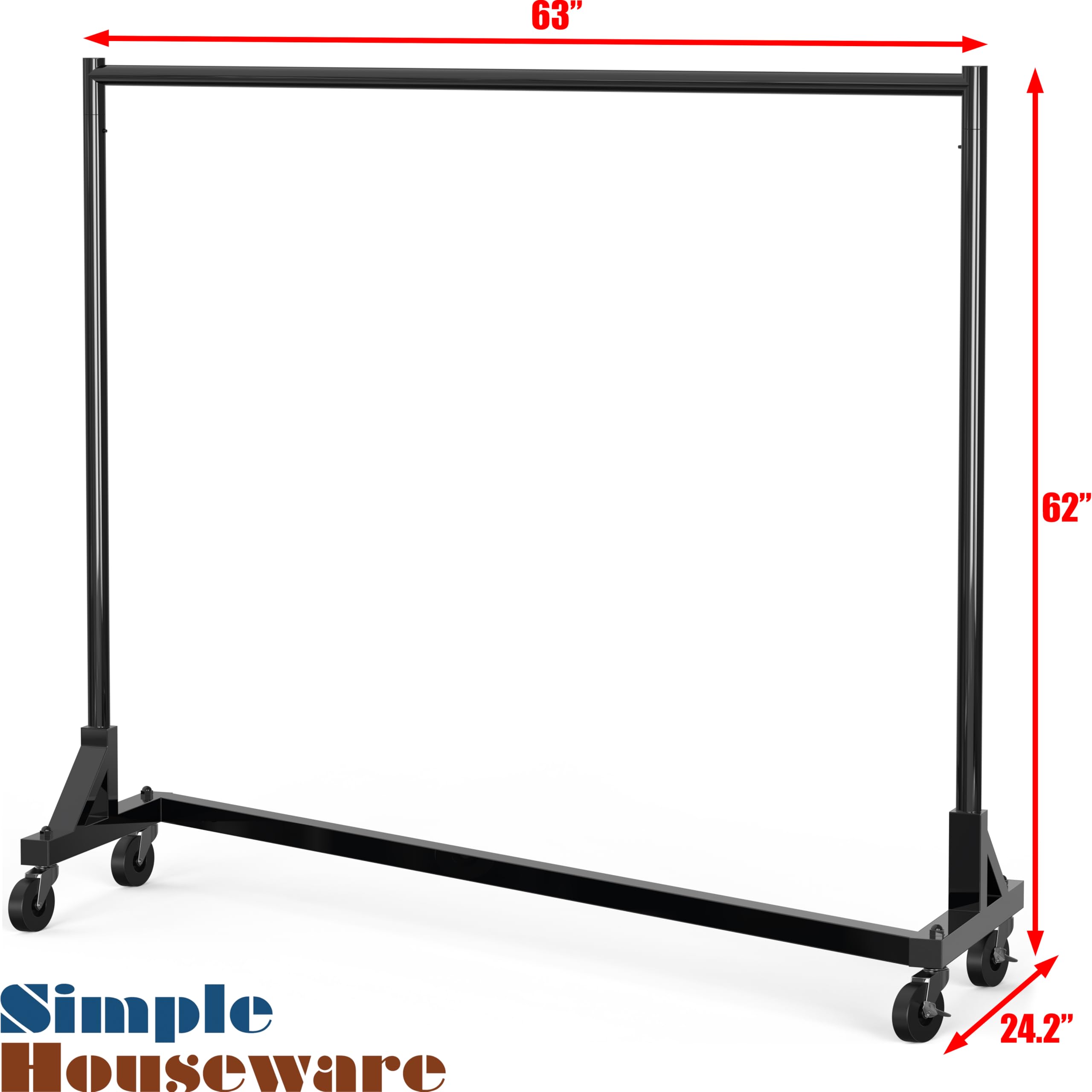 Simple Houseware dimensions 24-2-d x 63-w x 62-h for generous wardrobe space.