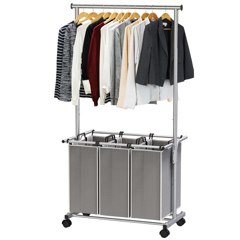 Simple Houseware dorm-room setup demonstrates compact, space-saving laundry organization.
