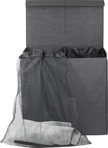 Simple Houseware in closet setting blends with dark decor.