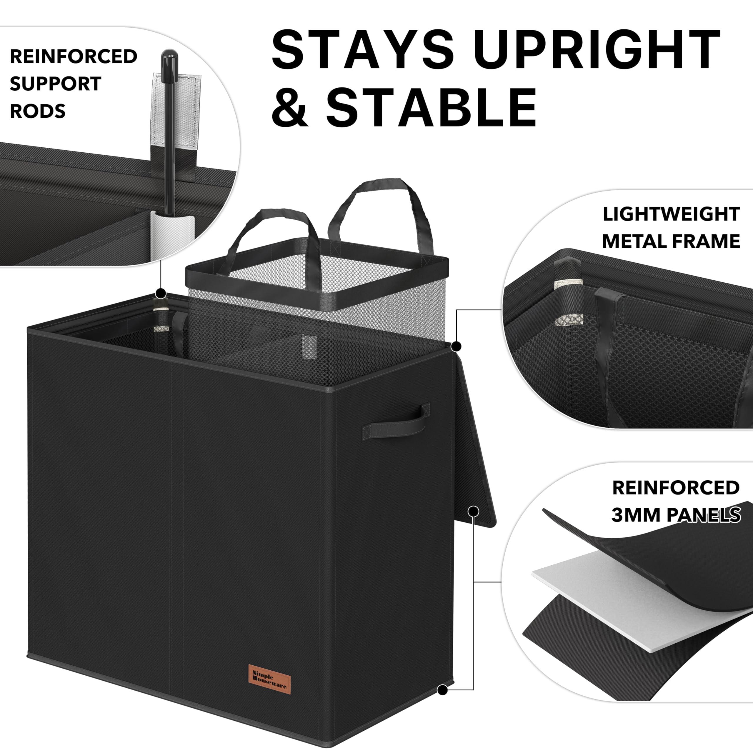 Simple Houseware removable bags make transporting laundry easy from room to laundry.