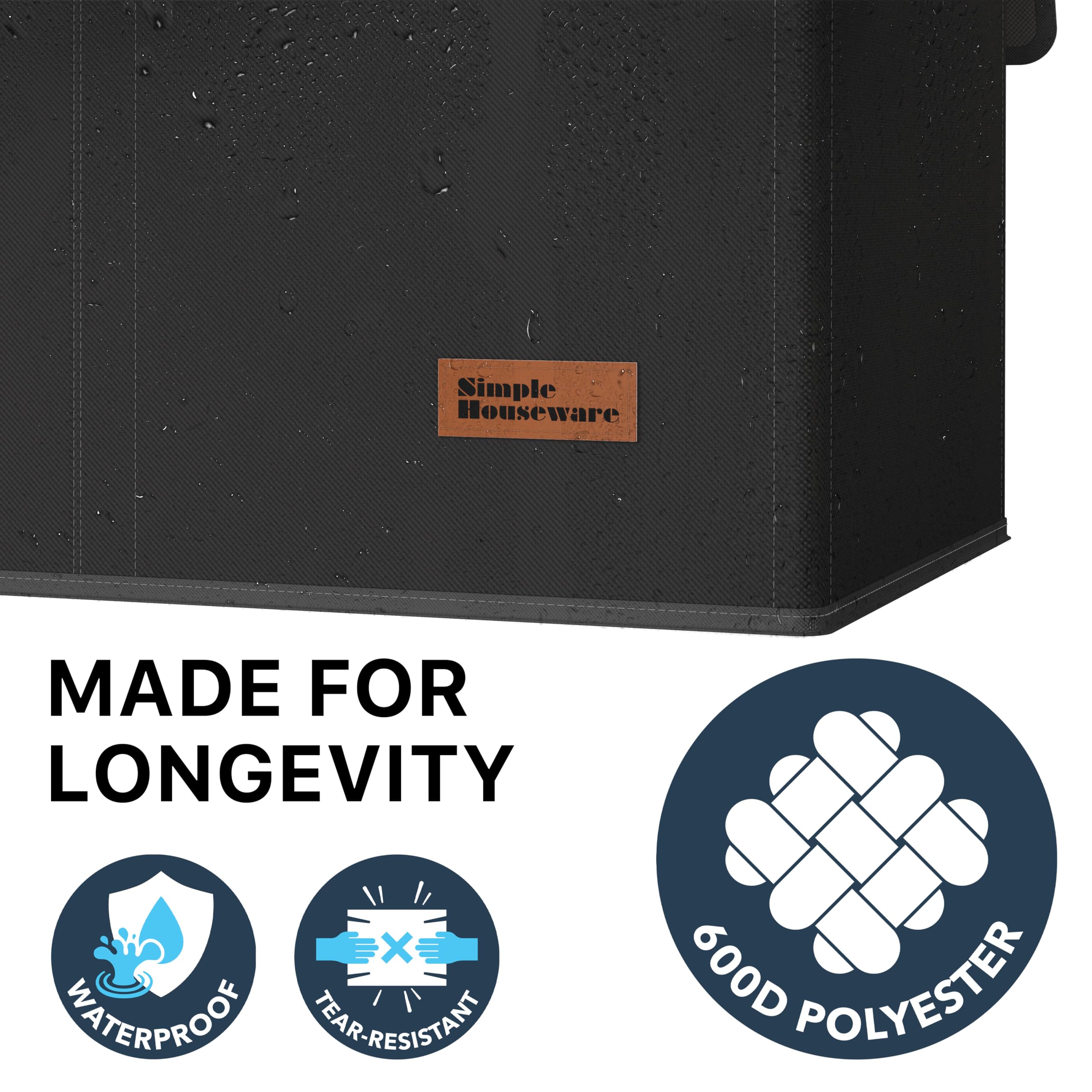 Simple Houseware water-resistant fabric resists moisture in bathrooms and laundry areas.
