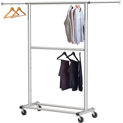 Simple Houseware garment rack dimensions illustrate compact footprint with tall capacity