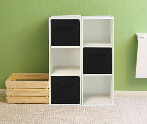 Folded-flat design helps seasonal storage with minimal effort for Simple Houseware bins.
