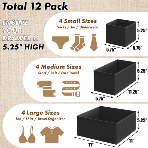 Simple Houseware medium boxes organize scarves and belts neatly in your closet.