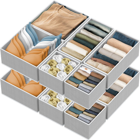 Simple Houseware foldable drawer organizer gray for closet organization and space saving