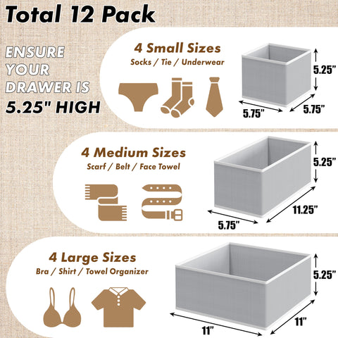 Simple Houseware foldable drawer organizer gray, ideal for separating bras and socks