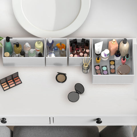 Simple Houseware foldable drawer organizer gray ready for easy collapse and transport