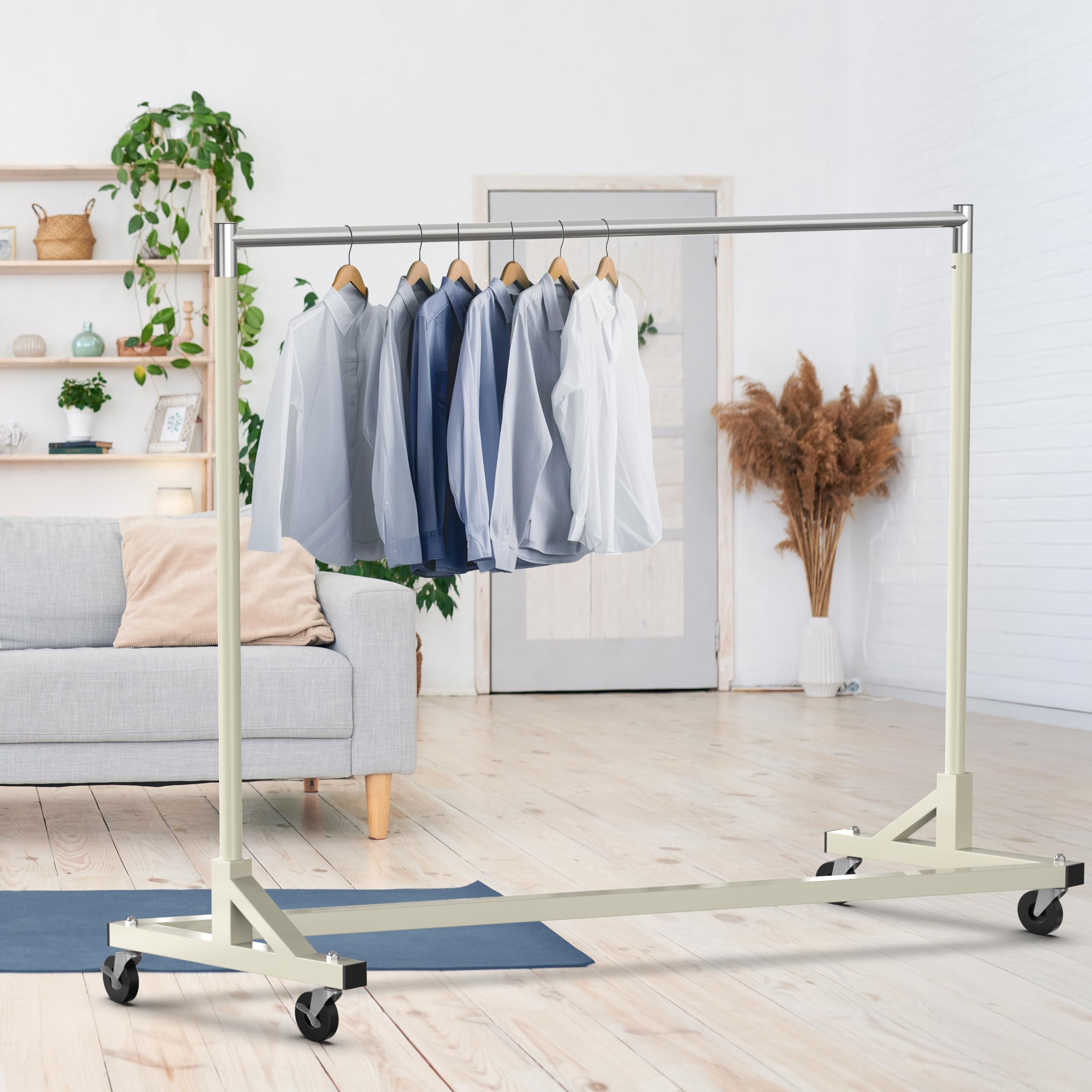 Simple Houseware garment rack with swivel casters for easy movement